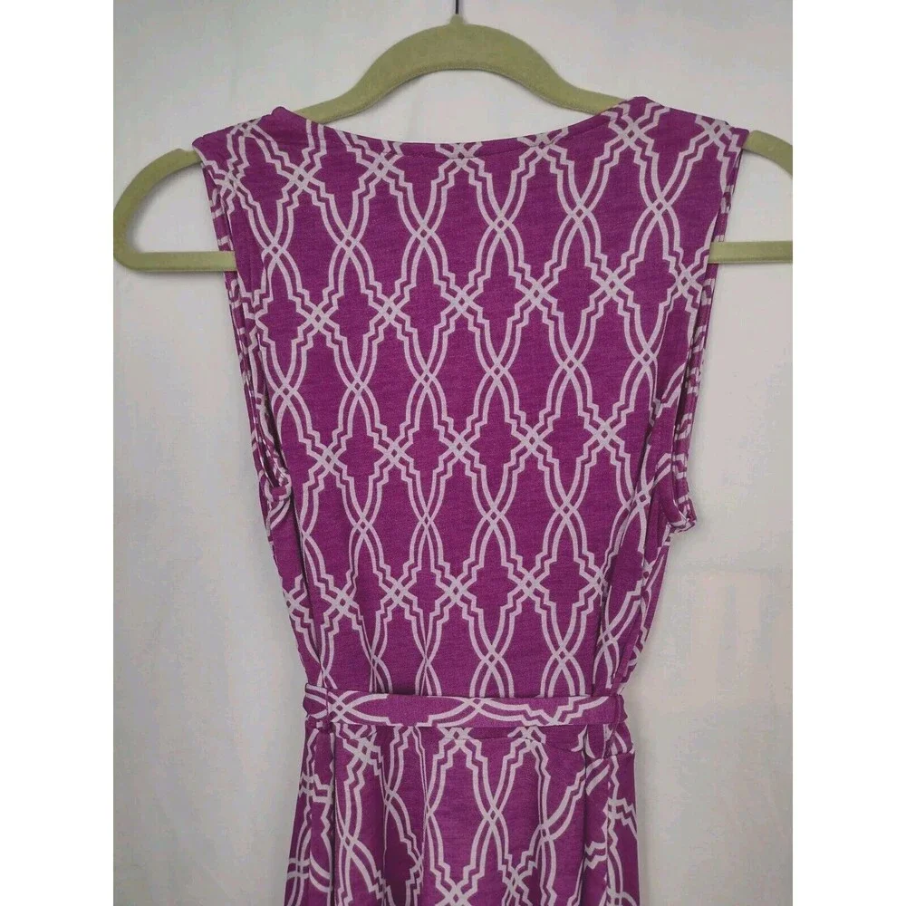 41 Hawthorn Wrap Dress Size Small Sleeveless Purple & Gray Geometric Travel